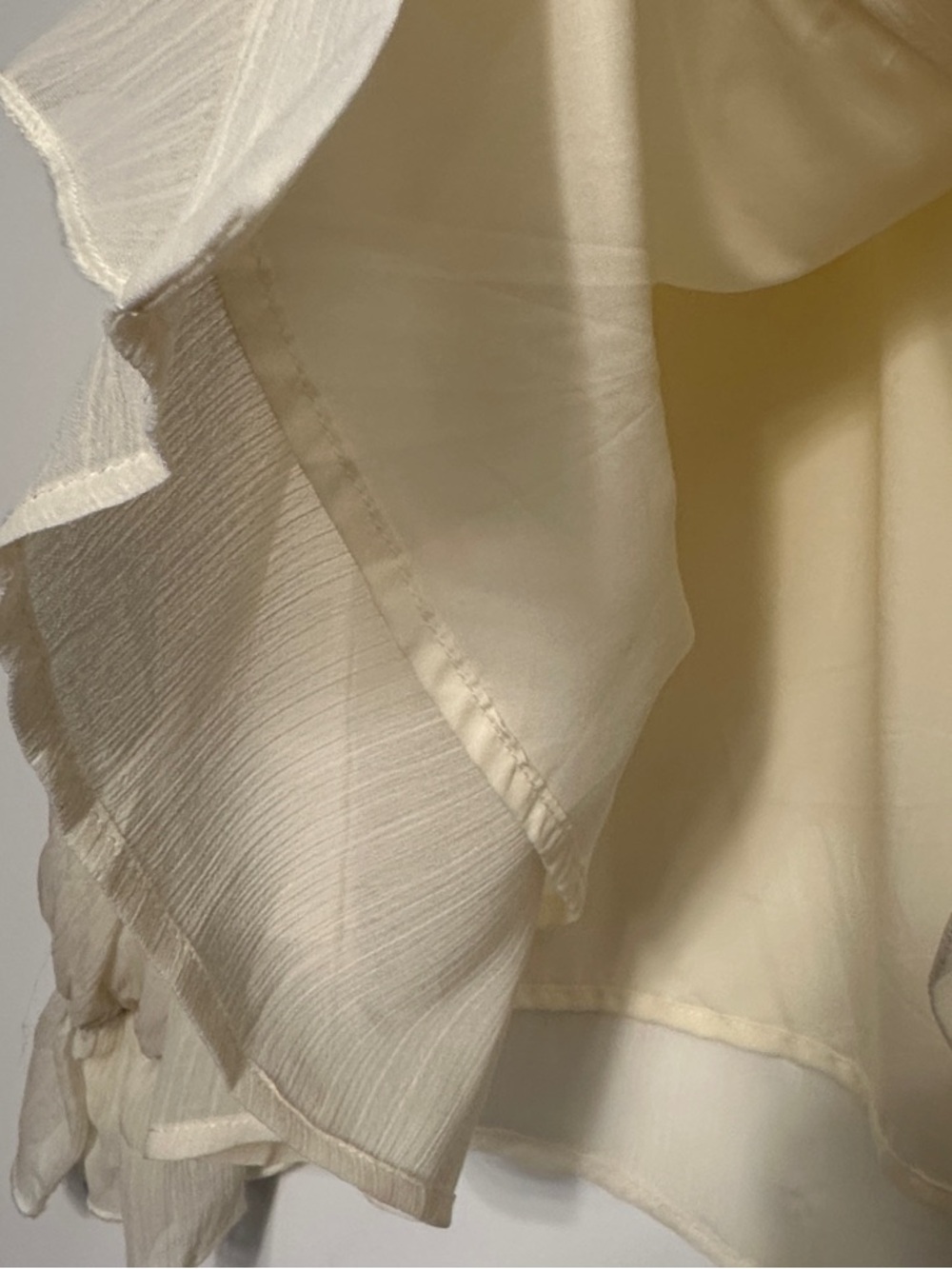Cream Ruffle Long-Sleeve Blouse - Picture 4 of 5